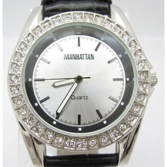 Women Manhattan by Croton Quartz Analog 39mm Round Watch (G732) "New Battery" - Picture 1 of 10